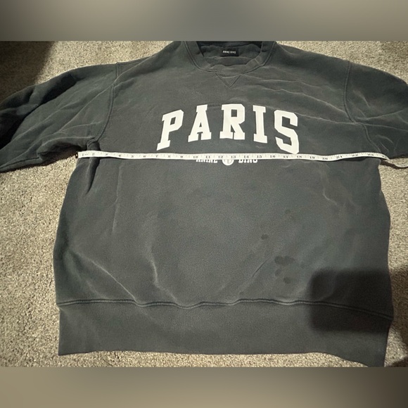 Anine Bing Ramona Paris Sweatshirt in Washed Black - Picture 3 of 8